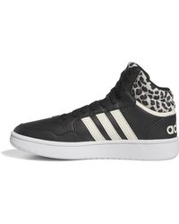 adidas - Hoops 3.0 Mid Sneakers Core Zwart Crème Wit Ftwr Wit 39 1/3 Eu - Lyst