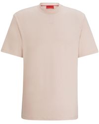 HUGO - S Dapolino Relaxed-fit T-shirt In Cotton With Logo Print Pink - Lyst