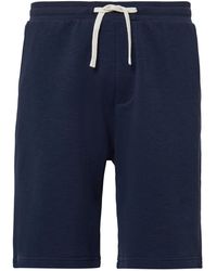 S.oliver - Detroit: Sweat-Bermuda mit Flammgarnstruktur im Relaxed Fit tiefblau S - Lyst