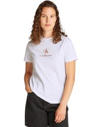 Calvin Klein - Donna T-shirt iche Corte Shadow Graphic Tee Regular Fit - Lyst