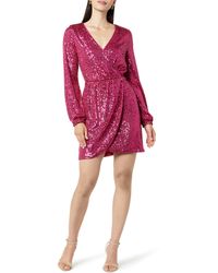 The Drop - Helena Sequin Wrap Dress Luminous Pink - Lyst