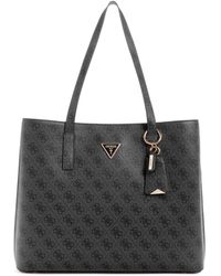 Guess - Meridian II Girlfriend Tote Bag Coal Logo - Lyst