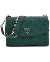 Guess - Schoudertas Cresidia Ii Convertible Xbody Flap Bag Forest Logo Donkergroen - Lyst