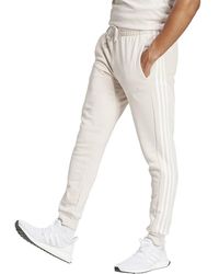 adidas - Essentials Fleece 3-Stripes Tapered Cuff Pants Hose - Lyst
