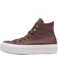 Converse - Chuck Taylor All Star Lift Platform Water Repellent Sneaker Marrone da Donna A10362C - Lyst