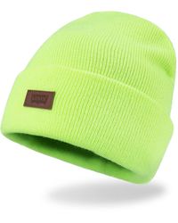Levi's - Adult All Season Comfy Leather Logo Patch Cuffed Hero Beanie Hat - Lyst