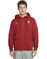 Nike - Lfc Football Club Hoodie Medium M Club Fleece Lfc Full Zip Sweatshirt Red Liverpool - Lyst