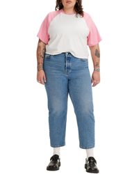 Levi's - Plus Size 501 Crop Jeans Medium Indigo Worn In - Lyst