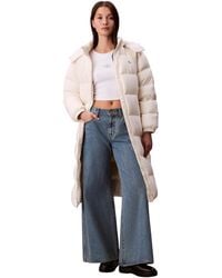 Calvin Klein - 's Essential Mid Weight Long Puffer Jacket With Hood - Lyst
