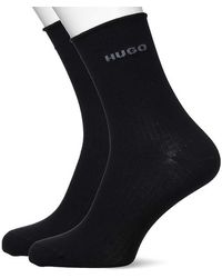HUGO - 2p Fine Rib Cc W QUARTER SOCKS - Lyst