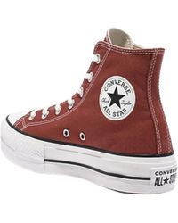 Converse - Chuck Taylor All Star Lift Chaussures montantes unisexes en toile avec fermeture à lacets Rouge/blanc/noir - Lyst