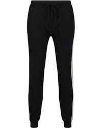 Ben Sherman - S Lounge Pants 100% Cotton In Black With Draw String Waist & Grey Side Panel Branded Detailing - Lyst