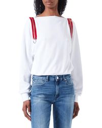 Love Moschino - Comfort fit Wide Collar Long-Sleeved Sweatshirt - Lyst