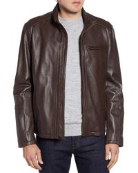 Cole Haan - Classic Leather Moto Jacket - Lyst