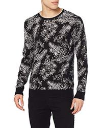 Scotch /& Soda Mens AMS Blauw Pull with Allover Print Vest