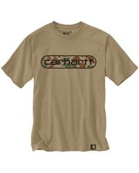Carhartt - Big & Tall Loose Fit Heavyweight Short-sleeve Camo Logo Graphic T-shirt - Lyst