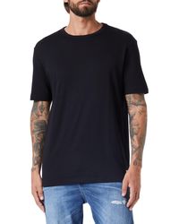 HUGO - S Dozy Pima-cotton Regular-fit T-shirt With Contrast Logo Black - Lyst