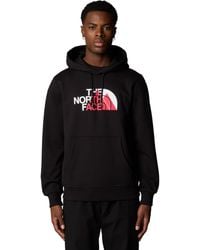 The North Face - Biner Graphic Fleece Pullover Hoodie - Komfort, Langarm, mit Kapuze, TNF Black, L - Lyst