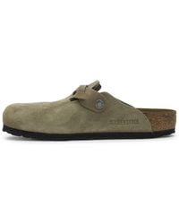 Birkenstock - Boston Braided Suede Leather Taupe Sandals 7 Uk - Lyst