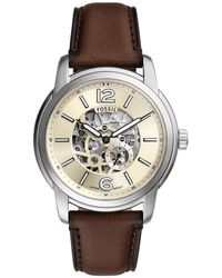 Fossil - Heritage Automatic Leather Strap Watch, 43Mm - Lyst