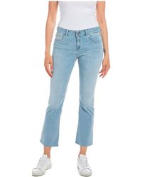 Replay - Jeans Schlaghose Faaby Flare Crop Comfort-Fit mit Power Stretch - Lyst