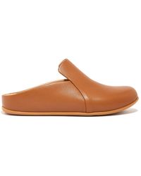 Fitflop - Chrissie Ii Haus Ladies Leather Slippers Light Tan - Lyst