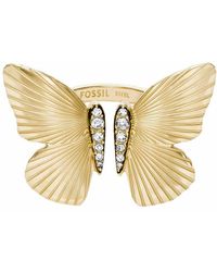 Fossil - Ring aus goldfarbenem Edelstahl - Lyst