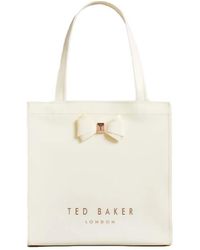 Ted Baker - Aracon Plain Bow Small Icon Tote Bag In Ivory Cream - Lyst