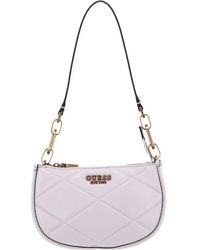 Guess - Cilian Top Zip Saddle Bag Stone - Lyst