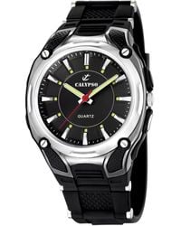 Calypso St. Barth - Quartz Watch With Black Dial Analogue Display And Black Plastic Strap K5560/2 - Lyst