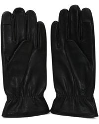 Calvin Klein Metal Plate Leather Gloves - Brown