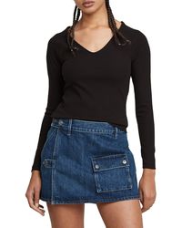 G-Star - Slim Rib Ls V T Wmn - Lyst