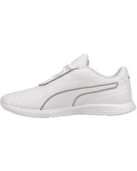 PUMA - Womens Ella Lace Up Sneakers Shoes Casual - White, Grey, White, 4 Uk - Lyst