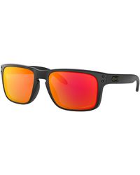 Oakley - Holbrook Sunglasses Matte Black With Prizm Ruby Lens + Sticker - Lyst