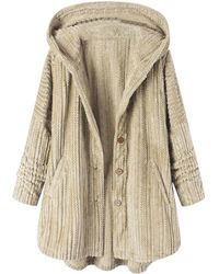 Superdry - Lalaluka Coat Women's Loose Hooded Button Pocket Plush Jacket Sweat Jacket Winter Jackets Outdoor Jacket Hooded Jacket Outdoor - Lyst