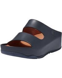 Fitflop - Shuv Two Bar Leather Slides Sandal - Lyst