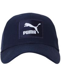 PUMA - Classics Archive Logo Label Baseball Cap Peacoat Adult - Lyst
