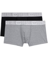 DIESEL - Two-pack Boxer Briefs With Silver Waist - Lyst