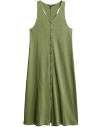 Superdry - Beach Jersey-Trägerkleid in Midilänge Olivgrün Kaki 38 - Lyst