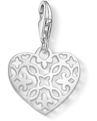 Thomas Sabo - Charm Pendant Heart Ornament Charm Club 925 Sterling Silver 1497-001-12 - Lyst