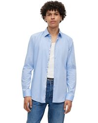 HUGO - S Koey Easy-iron Slim-fit Shirt In Oxford Cotton Blue - Lyst