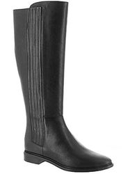 Calvin Klein S Finely Fabric Pointed Toe Knee High Fashion Boots - Nero