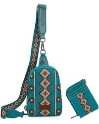 Wrangler - Aztec Crossbody Sling Bags For Wallet Set - Lyst