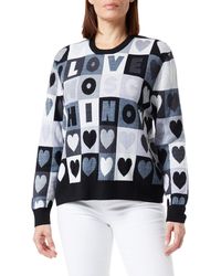 Love Moschino - Comfort Fit Long-Sleeved Pulloverwith with Hearts Pullover - Lyst