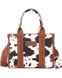 Wrangler - Cow Print Tote Bag Handbags And Purses For Western Crossbody Bags For With Adjustable Strap - Lyst
