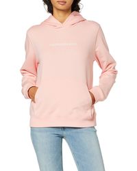 Calvin Klein Shrunken Institutional Hoodie Felpa - Rosa