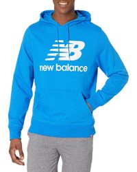 New Balance Nb Essentials Stacked Logo Po Hoodie - Blauw