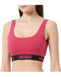 HUGO - BOSS Bralette Sporty Logo Medium Pink663 - Lyst