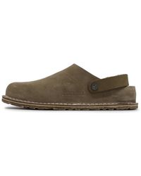 Birkenstock - Lutry Premium Suede Gray Taupe Sandals 7 Uk - Lyst