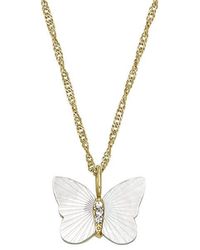 Fossil - Stainless Steel Mop Butterfly Necklace - Lyst